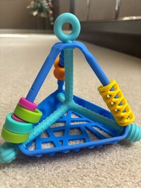 Blue Multi-Activity Triangle Baby Teether Toy